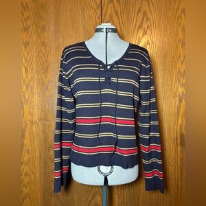 First Issue Liz Claiborne Dark Blue Knit with Gold Accents - large